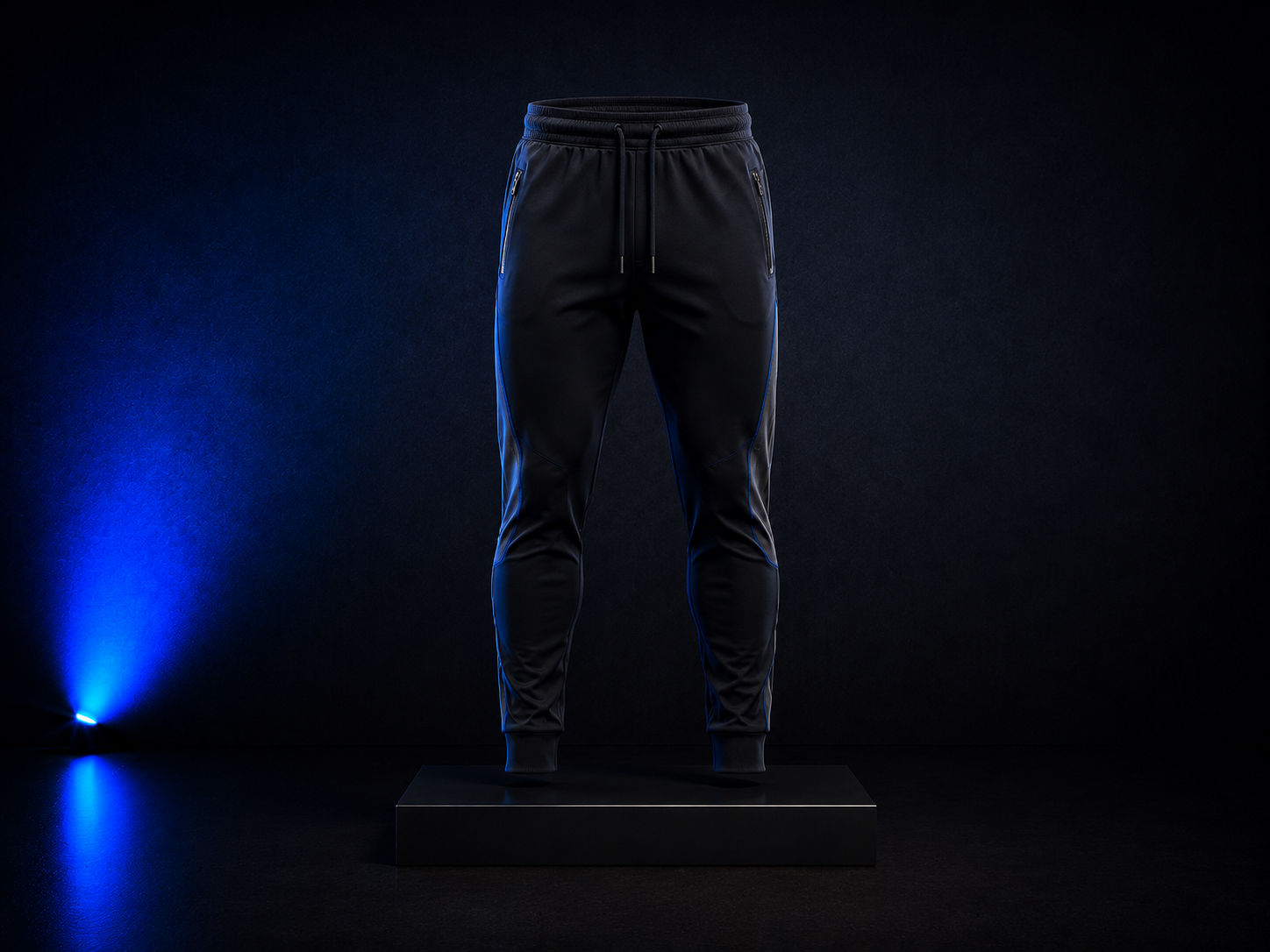 Model wearing joggers with sneakers